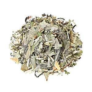 Tea mix of currants, mint, lemongrass, barberry and green peel of an orange.