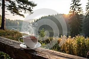 Tea with Nature Background