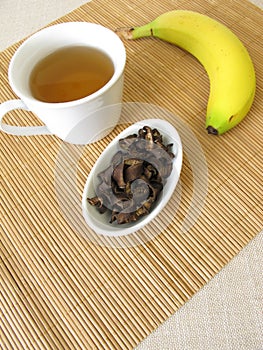 Tea from organic bananas peels