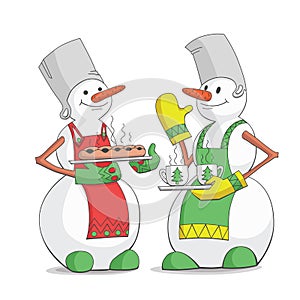 Tea Party Christmas snowmen