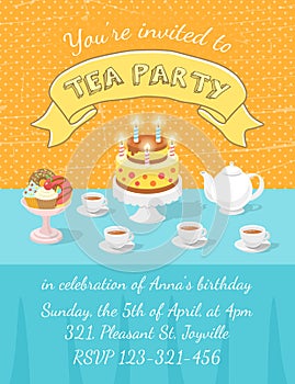 Tea Party Invitation Template