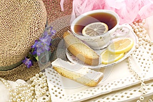 Tea Party with Lemon Biscotti photo