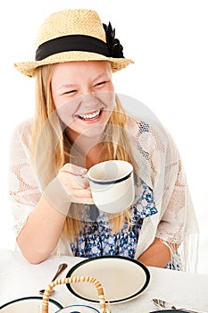 Tea Party Teen Laughing