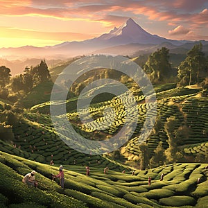 Tea Plantation in Darjeeling, India