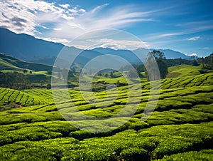 Tea plantations in India. Beautiful tea plantations landscape