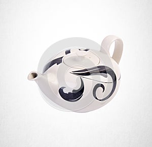 tea pot or ceramic teapot on background.