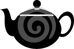 Tea pot coffee pot flat icon illustration vector solid color