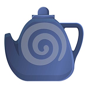 Tea pot icon, cartoon style