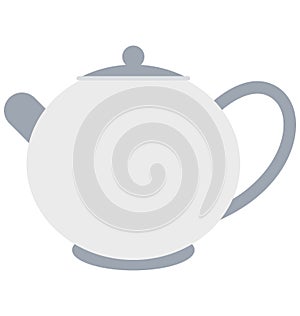 Tea Pot Isolated Vector Icon editable