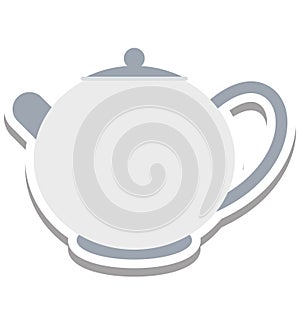 Tea Pot Isolated Vector Icon editable