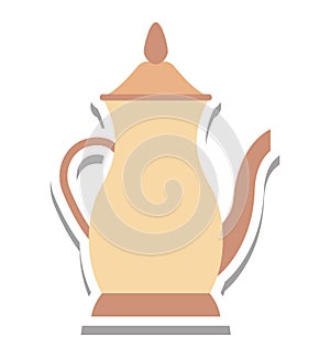 Tea Pot Isolated Vector Icon editable