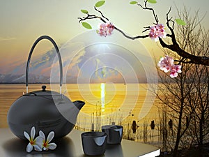 Tea pot with nice background