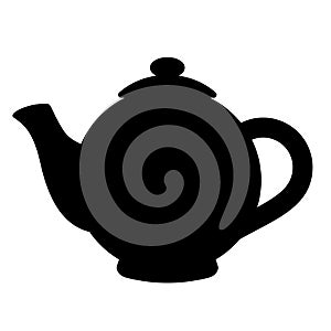 Tea pot silhouette vector icon