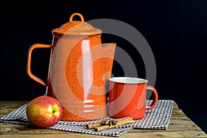 Tea pot on table