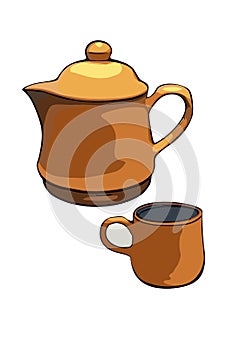 Tea pot vector