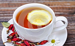 Tea with rose hips and lemon