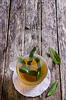 Tea with sage leaves