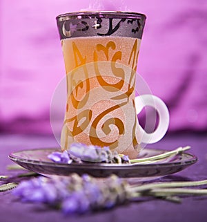 Tea served with lovely lavender