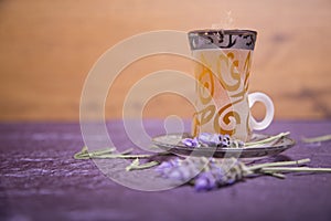 Tea served with lovely lavender