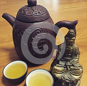 Chinese Tea Served in a Yixing Teapot photo