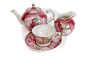 Tea service with floral pattern
