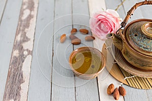 Tea set and almon nut