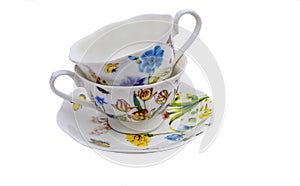 Tea set, coffee set, saucer, Cup, white background, kitchen utensil, kitchenware