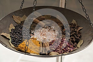 Tea and Spices on an Old-Fashioned Scale