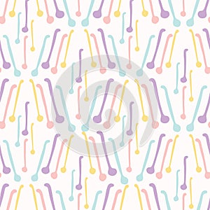 Tea Spoons Vector Cutlery Pattern Pastel Colors