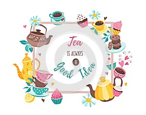 Tea square poster