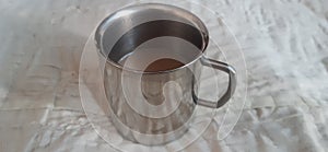 Tea steel mug with tea