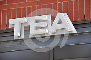 Tea store signage