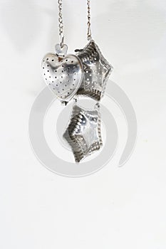 Tea strainer is indispensable in the kitchen for the preparation of fresh tea photo