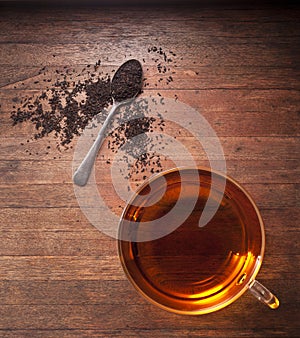 Tea Teacup Wood Background