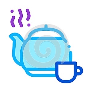 Tea teapot icon vector outline illustration
