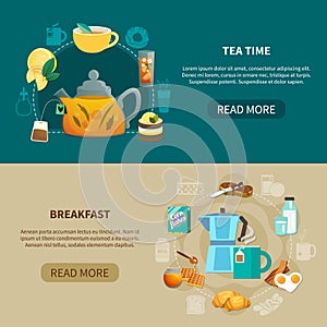 Tea Time And Breakfast Banners