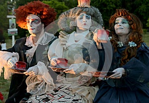 Tea Time in Bucharest, Romania. Living Statues, Stradal Theater . Romania