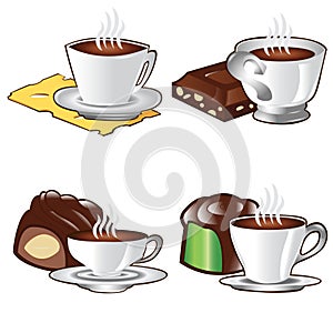Tea time cup coffee icon