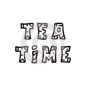 Tea time doodle vector hand drawn illustration