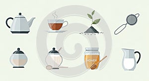 Tea Time Flat Vector Illustration