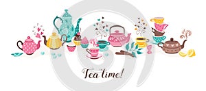 Tea time horizontal banner