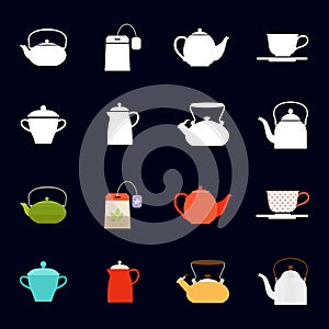 Tea time icons collection