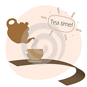 Tea time logo illustration