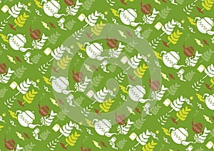 Tea time pattern hand drawn vector