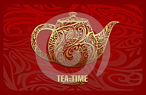Tea time vector template