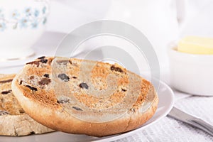 Tea with a traditional British teacake