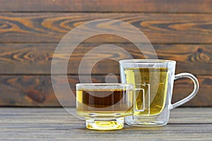 Tea in transparent cups