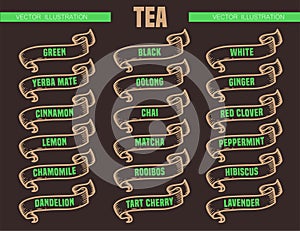 Tea types icons