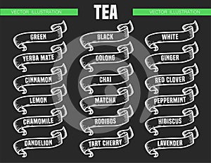 Tea types icons