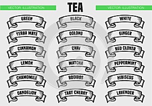 Tea types icons